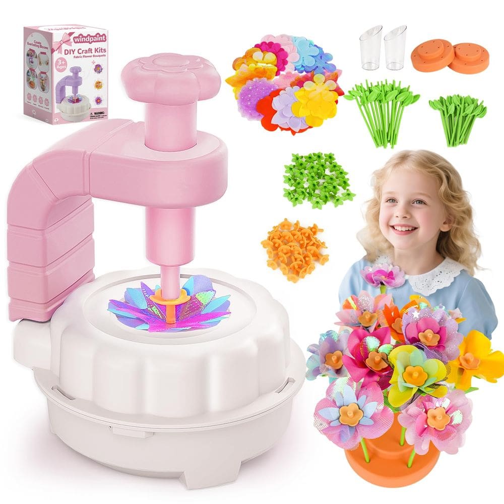Kit de artesanato para pintura ao vento, buquês de flores em tecido, meninas de 3 a 12 anos