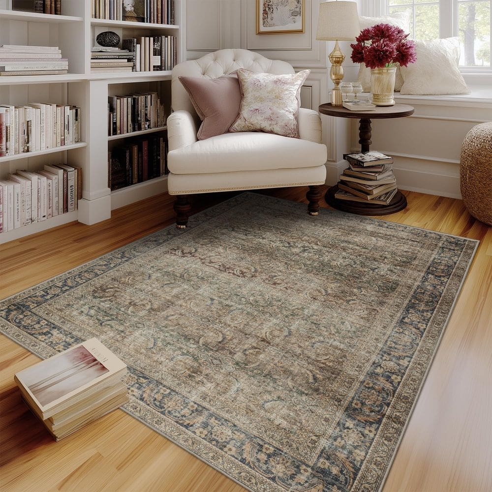 Tapete Area FMFUNCTEX lavável vintage marrom 120x180cm