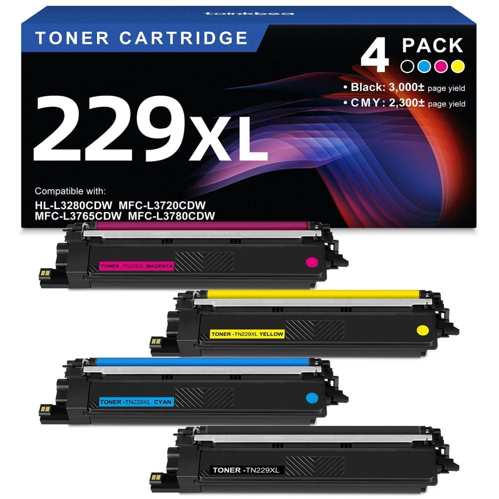 Cartucho de toner toinkbea TN229XL de alto rendimento, pacote com 4 unidades Brother