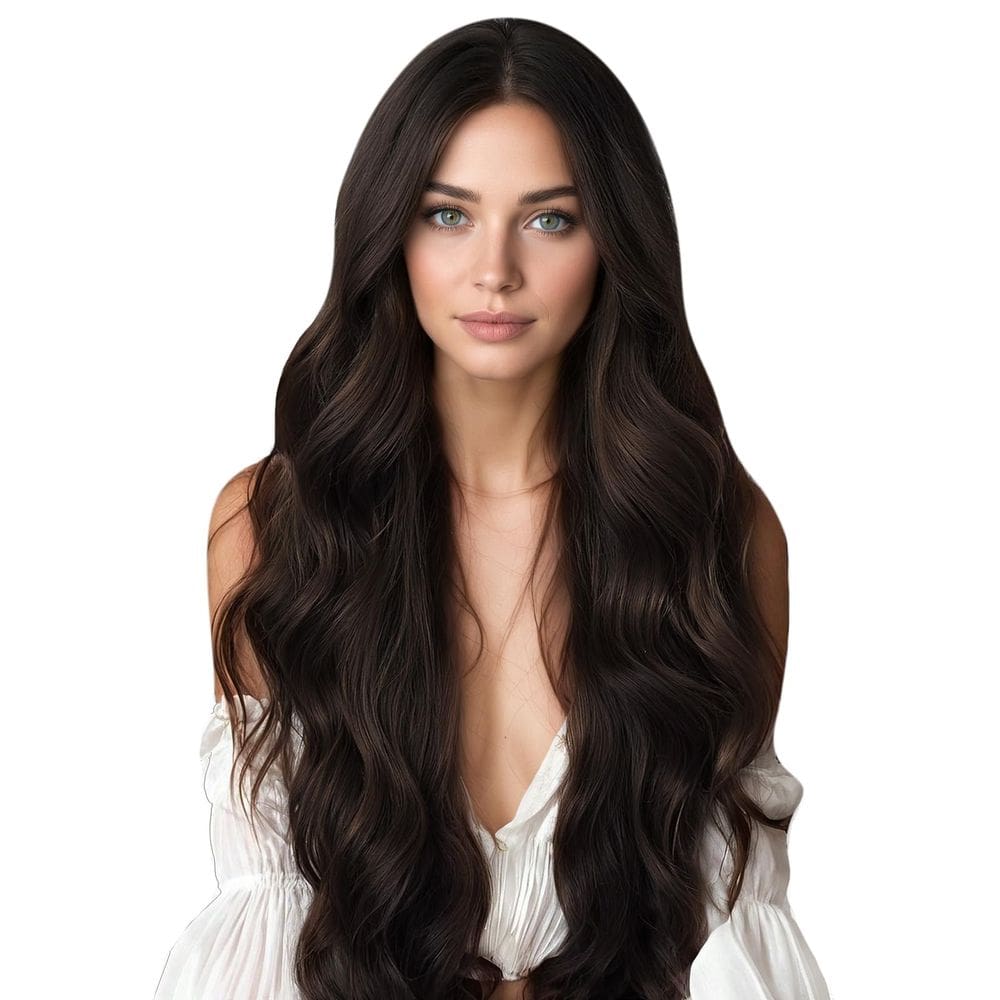 Fita adesiva em extensões de cabelo Full Shine Dark Brown 50 g 55 cm 20 unidades