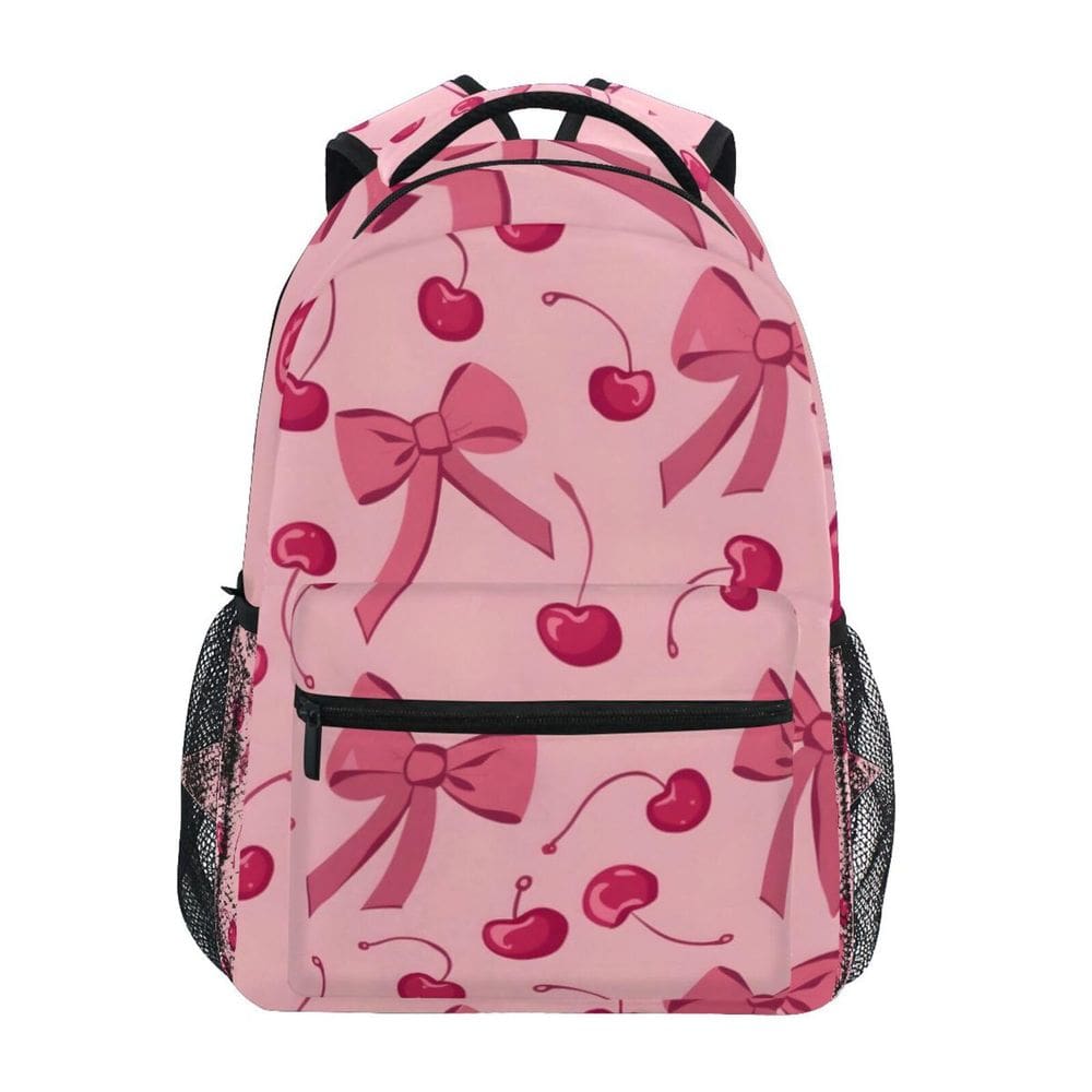 Mochila ALAZA Bow Cherry Pink para meninas do ensino fundamental