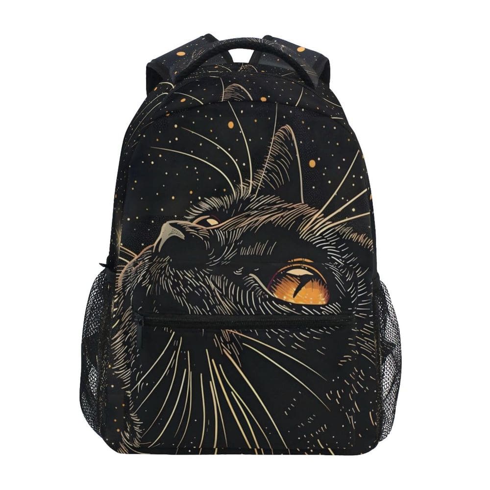Mochila ALAZA Starry Cat preta para crianças 3ª, 4ª, 5ª série