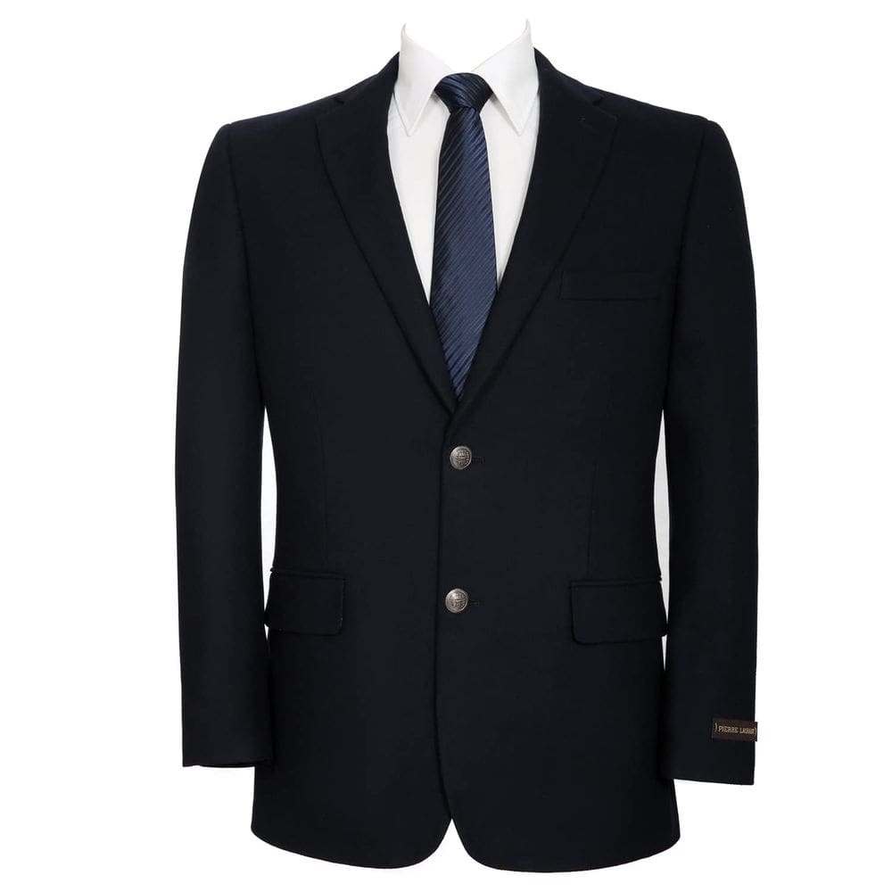 Blazer, casaco esportivo AMY ZHU, mistura de lã, ajuste clássico, azul marinho