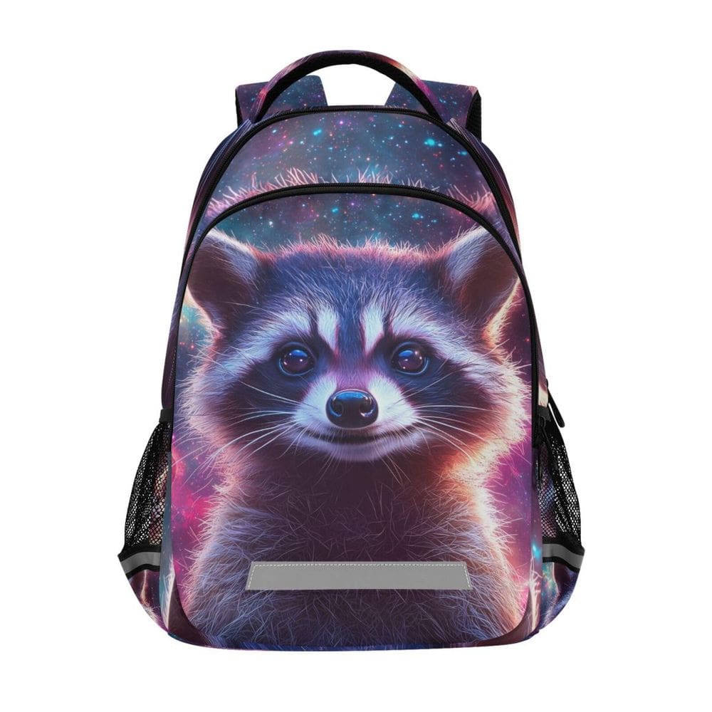 Mochila LFICRTAN Raccoon Colorful Galaxy para crianças de 6 a 12 anos