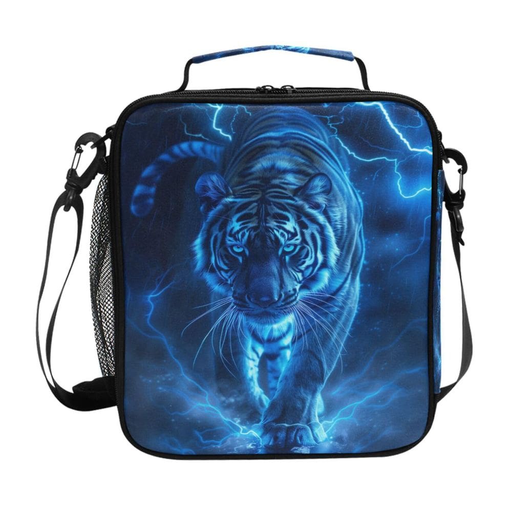 Lancheira WEVIBOFU Blue White Tiger Lightning para crianças