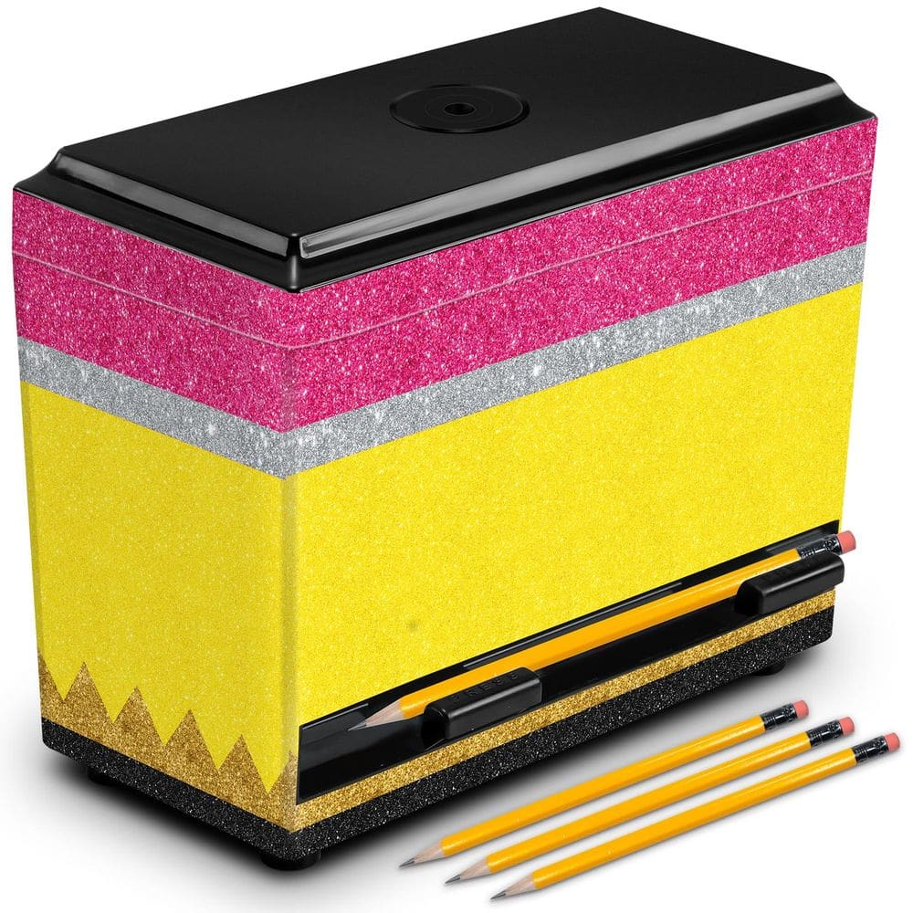 Dispensador de lápis Briwooody Classroom Yellow com tampa de plástico