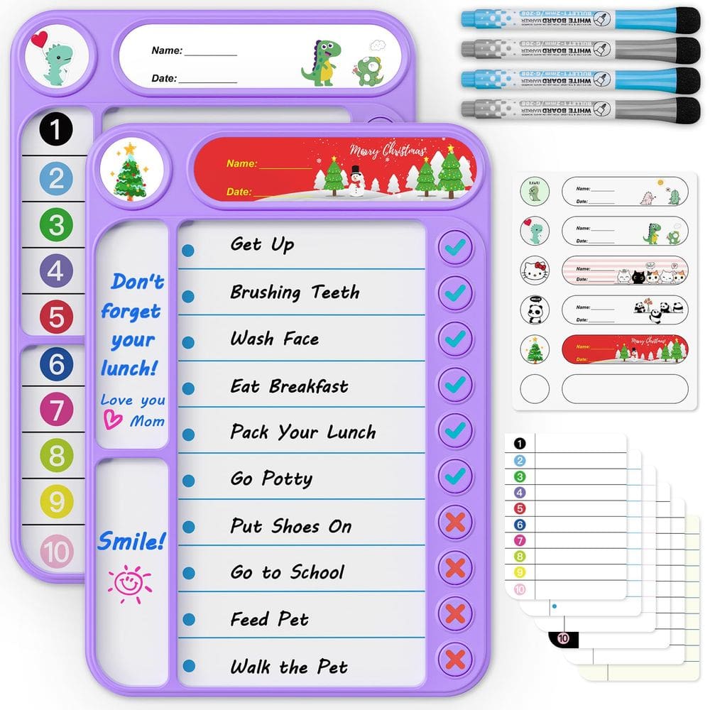 Magnetic Chore Chart Bailkind para crianças com suporte +6 folhas