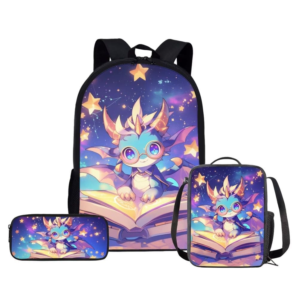 Conjunto de mochilas escolares ZPINXIGN Dragon para meninas de 5 a 14 anos