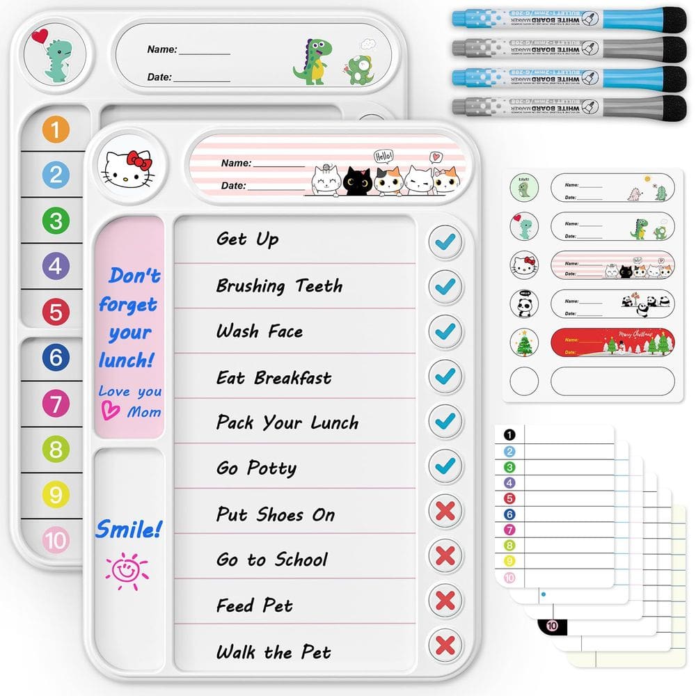 Magnetic Chore Chart Bailkind para crianças com suporte +6 folhas