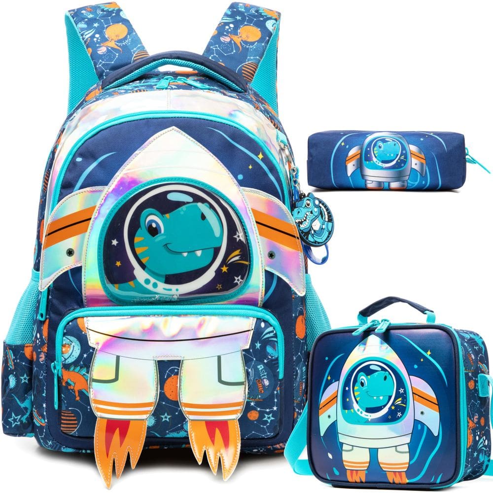 Mochila escolar Meetbelify Kids para meninos de 6 a 8 anos com lancheira