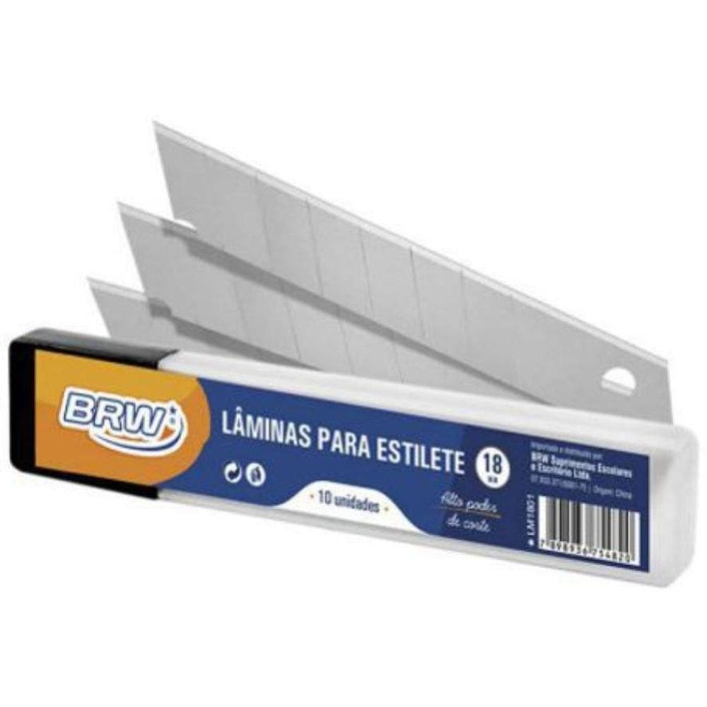 Lâmina Para Estilete Largo Com 10 Unidade Lm1801 Brw