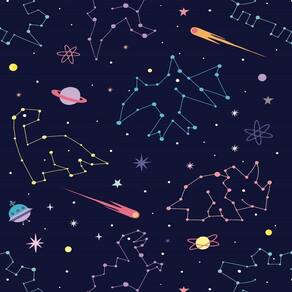 Papel De Parede Adesivo Constelação Dinossauro Planetas 3M
