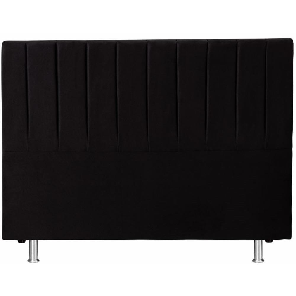 Cabeceira Cama De Casal 138x110 Suede Preto Keiko Colchões