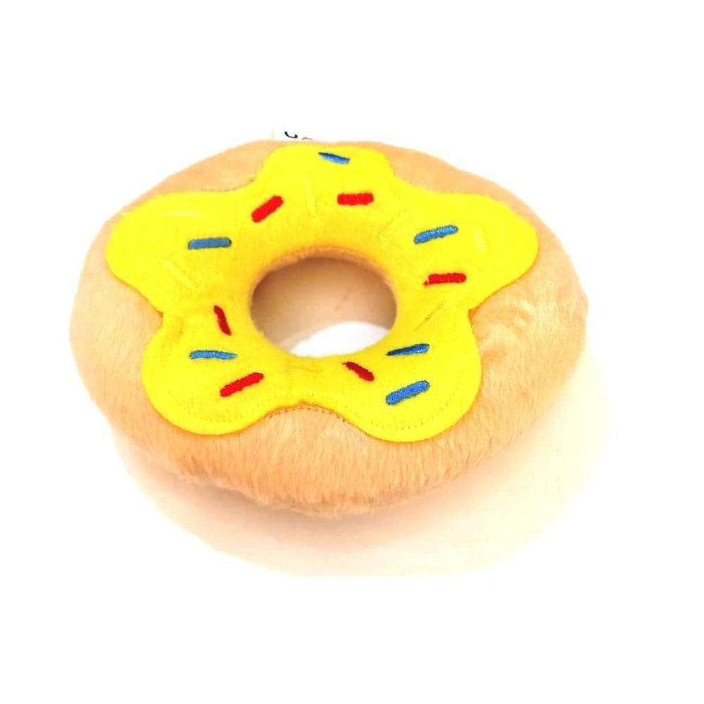 Brinquedo Pet Rosquinha De Pelúcia Para Cães Amarelo