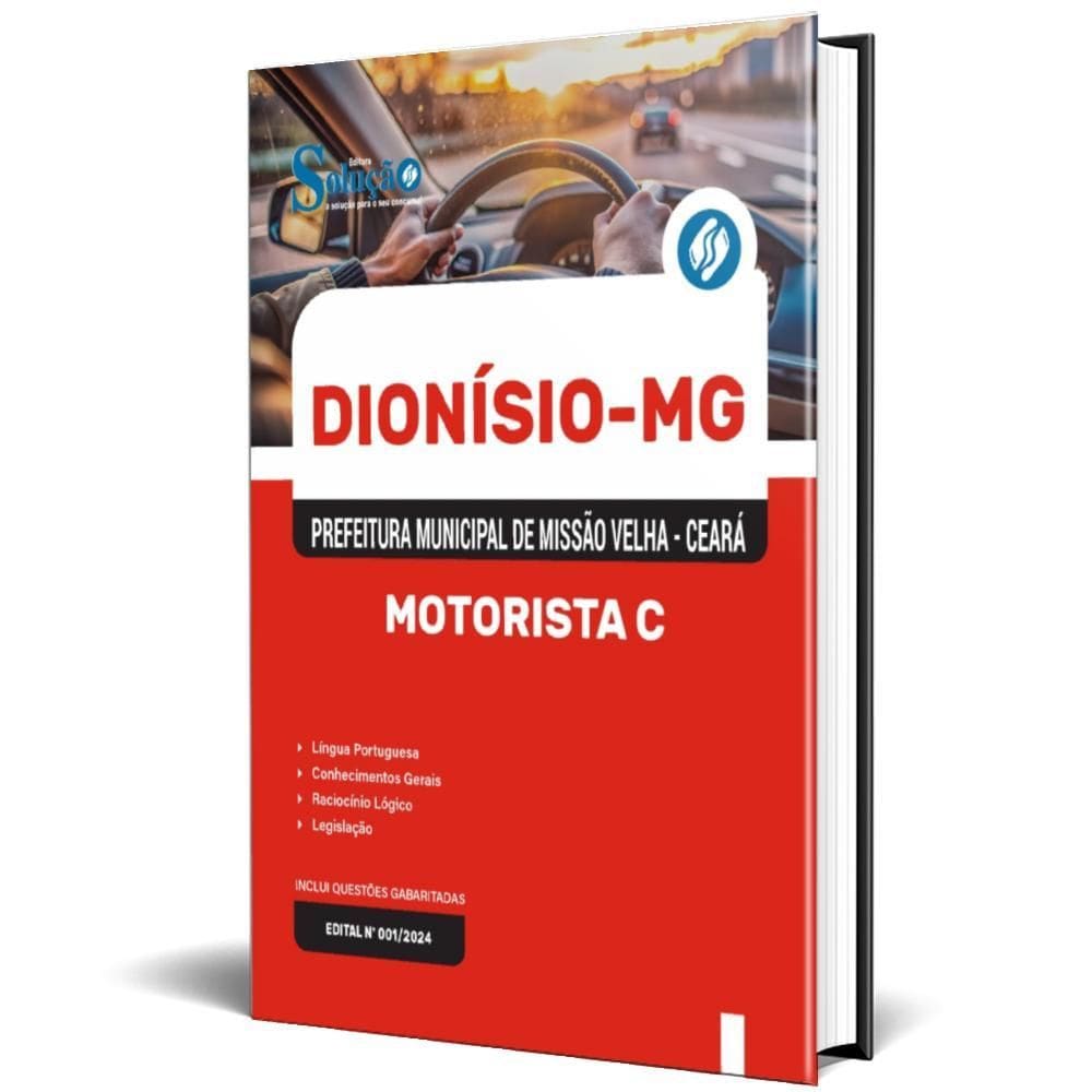 Apostila Prefeitura De Dionísio Mg 2025 Motorista Cnh C