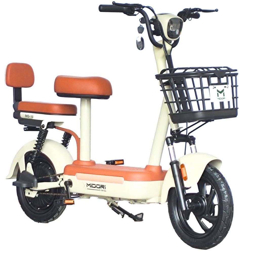 Bicicleta Elétrica Scooter Autopropelida com Alarme 500W 48V MD-10 Branca Midori
