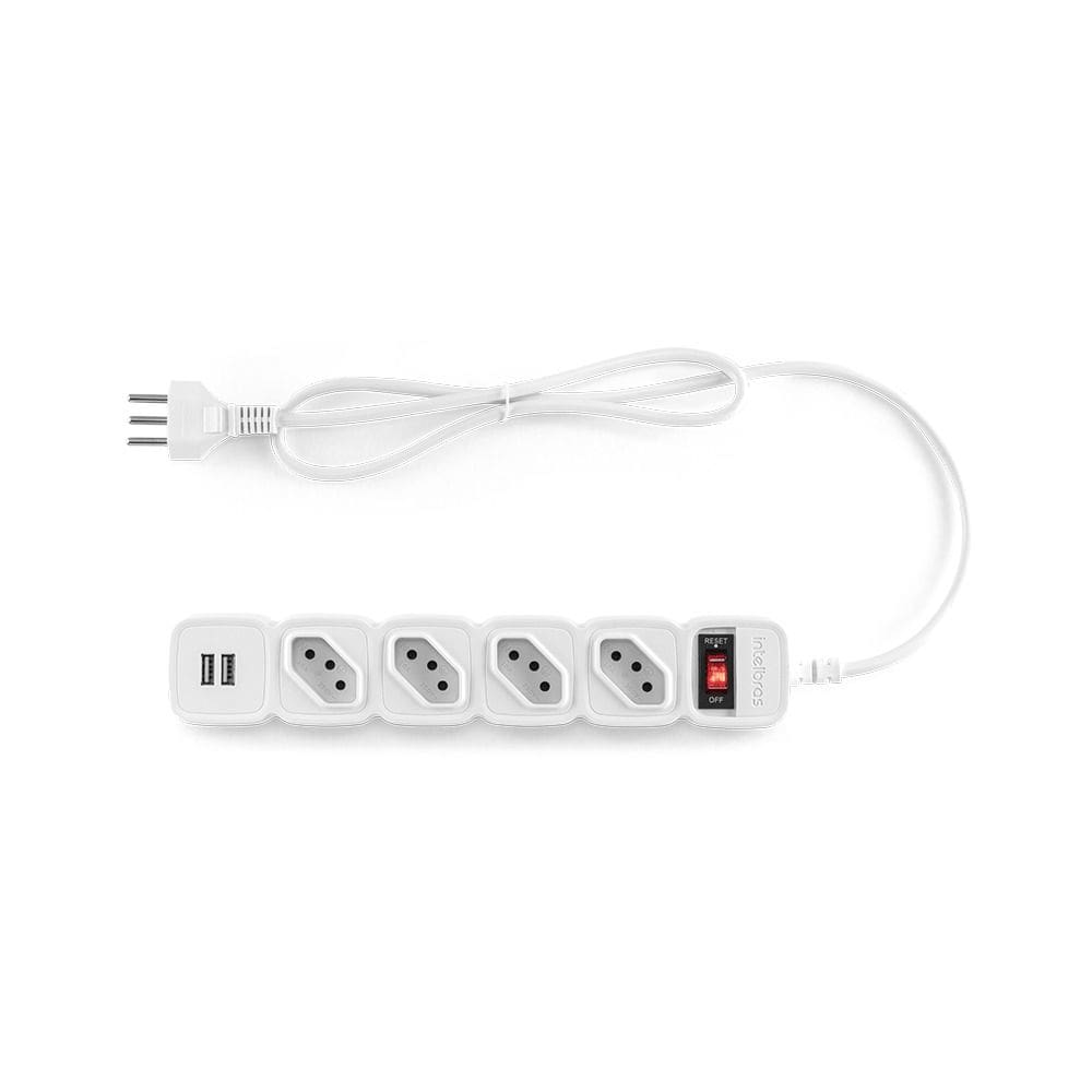 Protetor Elétrico Filtro 4 Tomadas E 2 Portas Usb Epe 204