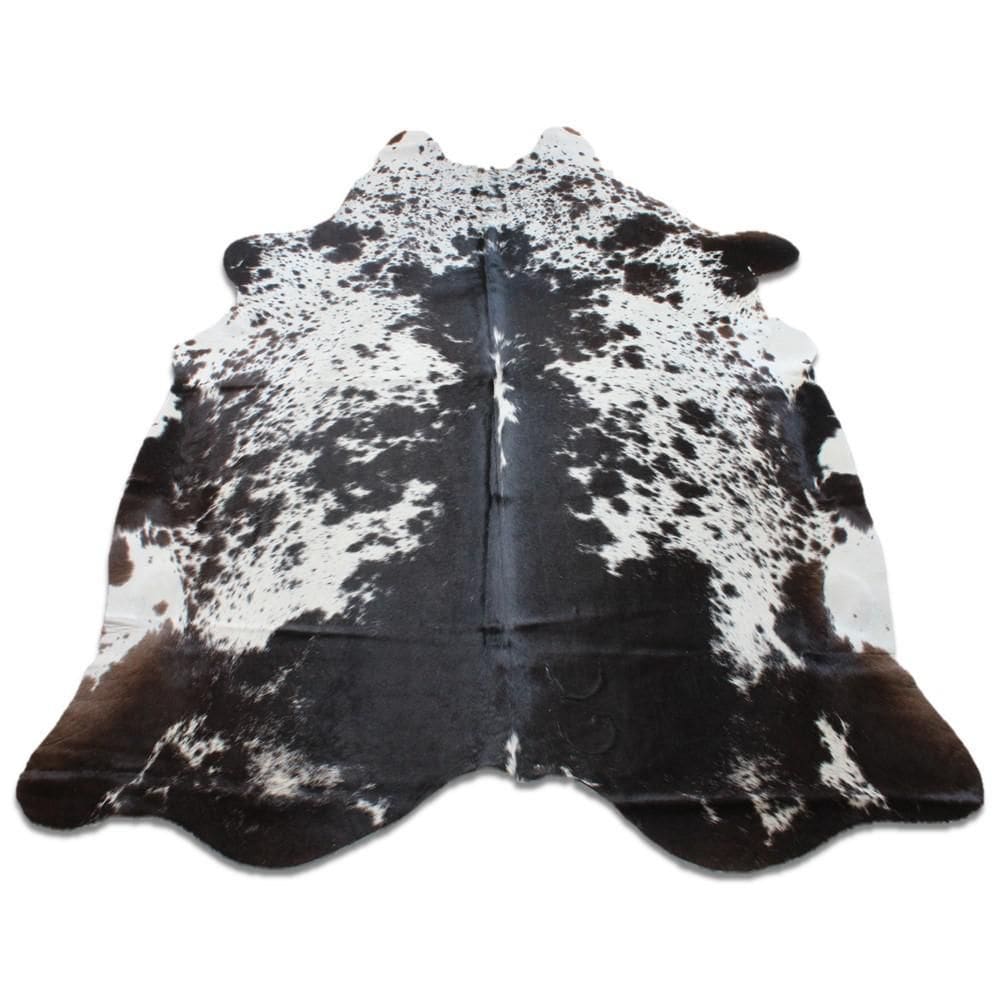 Tapete De Couro Salpicado Preto E Branco Grande 003