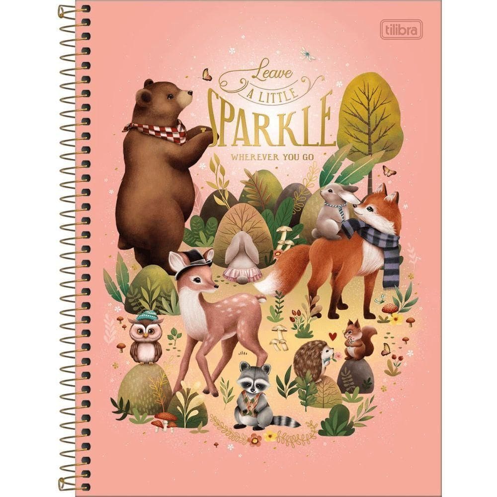 Caderno Espiral Capa Dura Colegial Loveland 10 Matérias 160 Folhas Tilibra Estampa 4