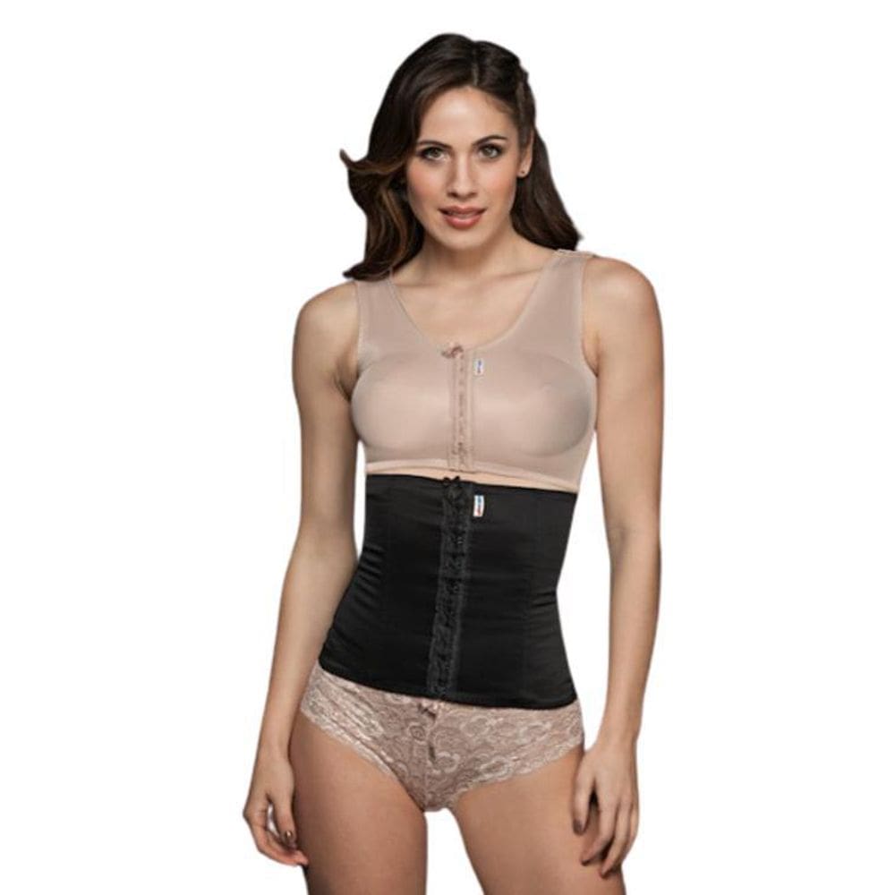 Cinta Abdom Cinturita Long Renda 12 Barbatana Preta - XGG