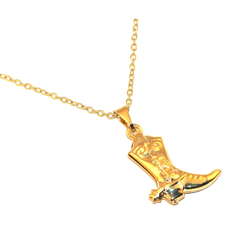 Colar Cordão Bota Country Botina Folheado Ouro 18k