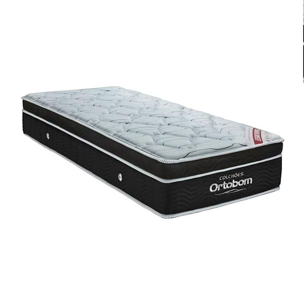 Cama Box Bege E Colchão Elegant Molas Ensacadas Solteiro Ortobom