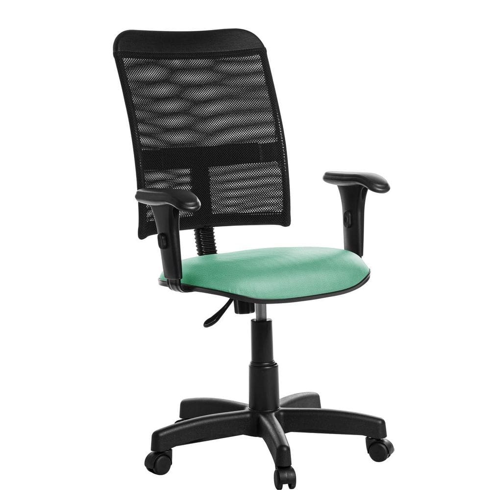 Cadeira De Escritório Giratória Tela Com Braço Rv:Turquesa