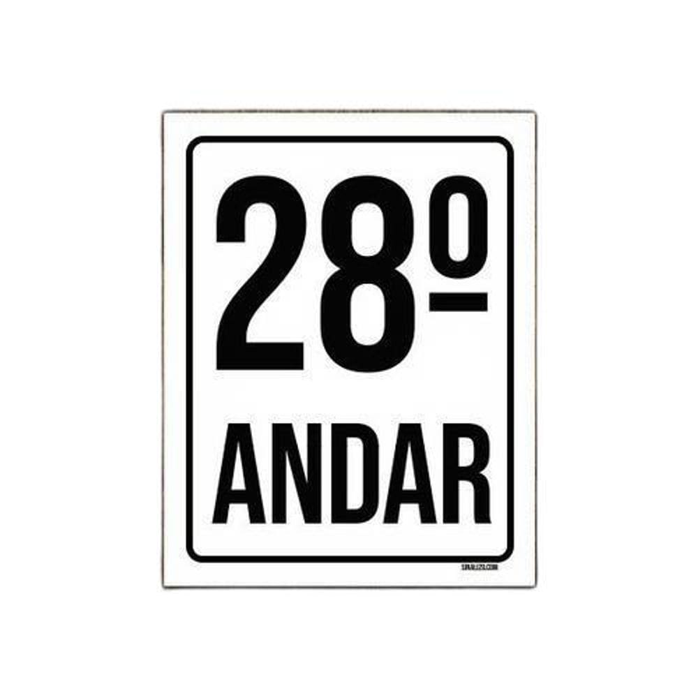 Kit 3 Placas Sinalização Ambiente Identificação 28º Andar