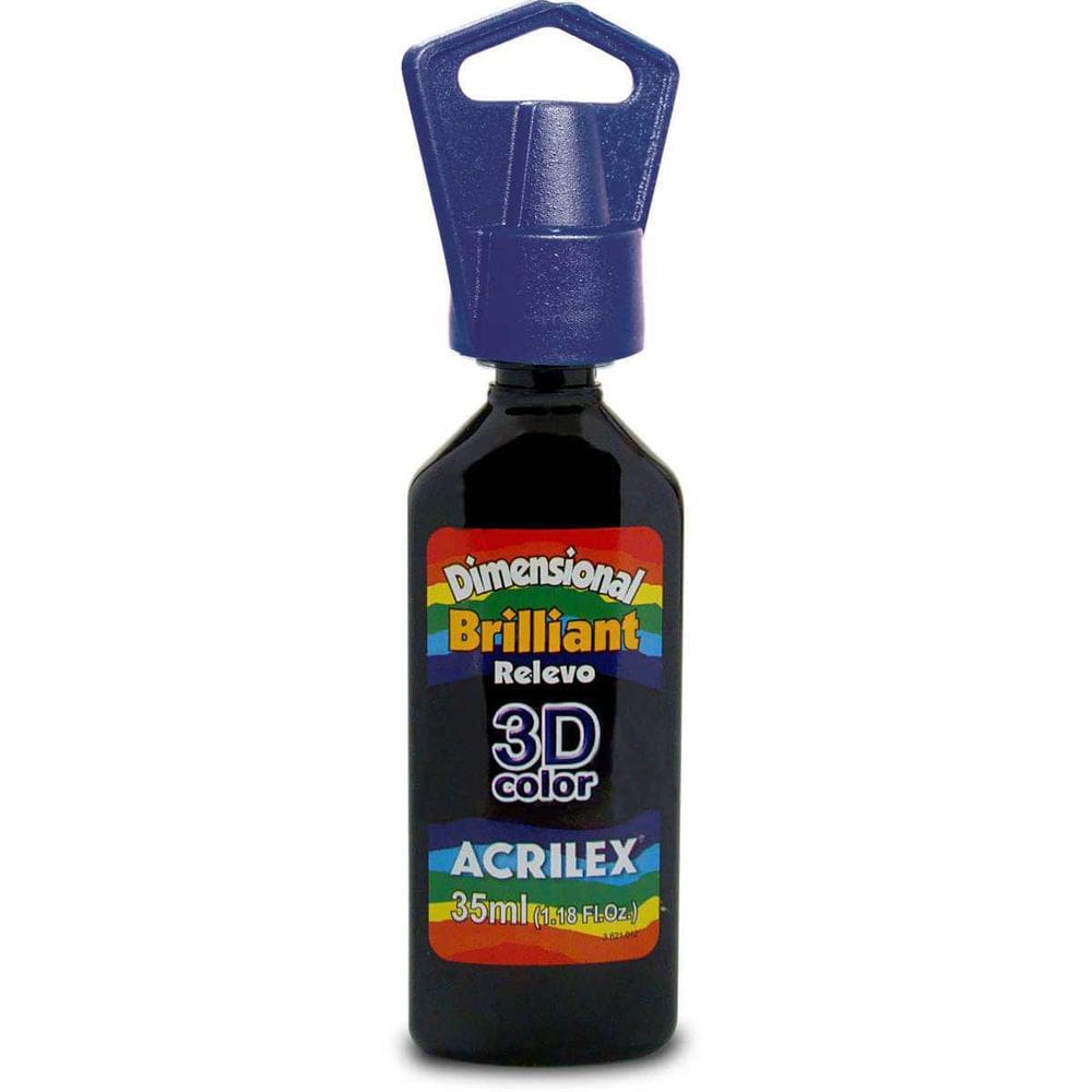 Tinta Relevo Brilhante Dimensional Preto 35Ml