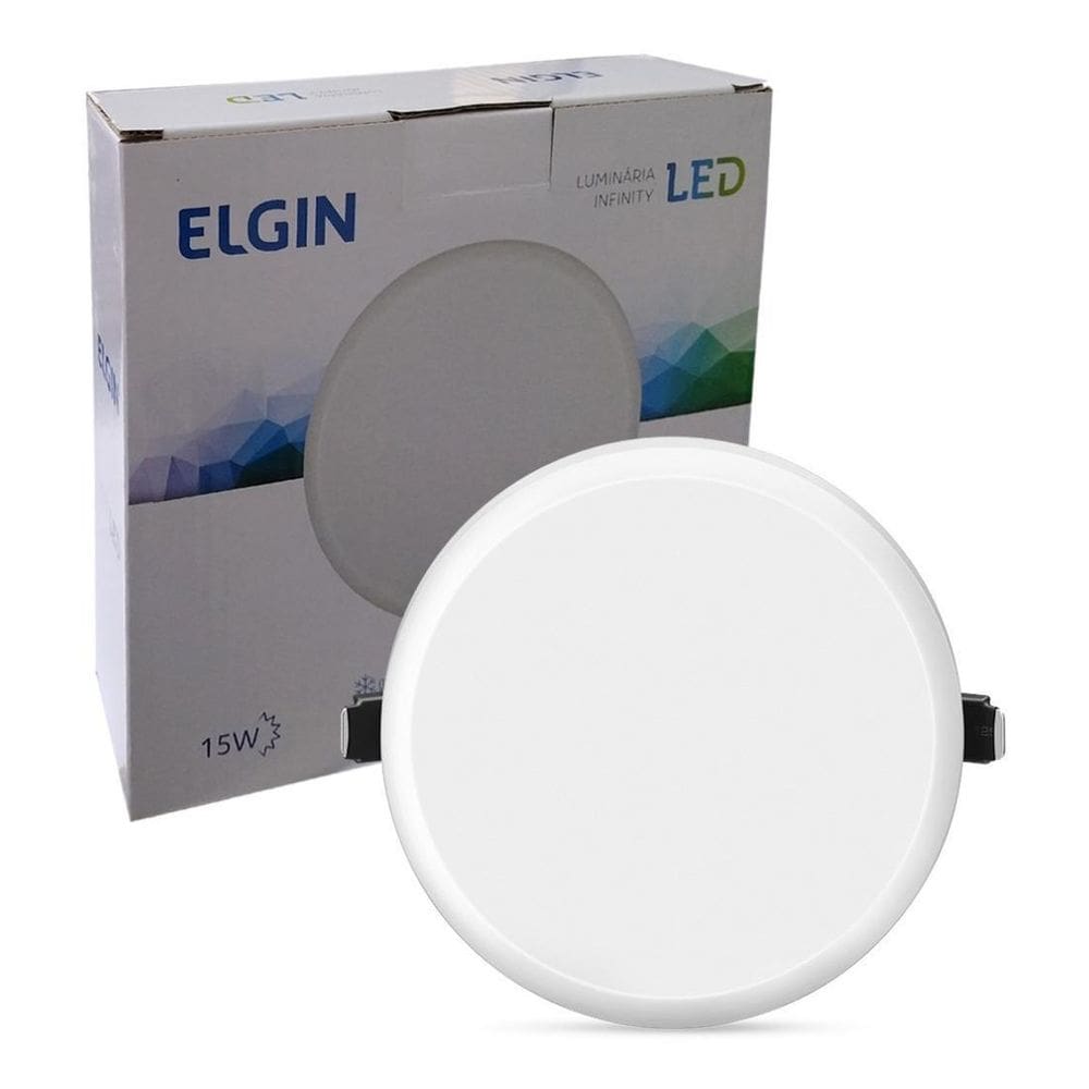 Plafon Luminária Infinity Led Redondo Embutir 15W Elgin