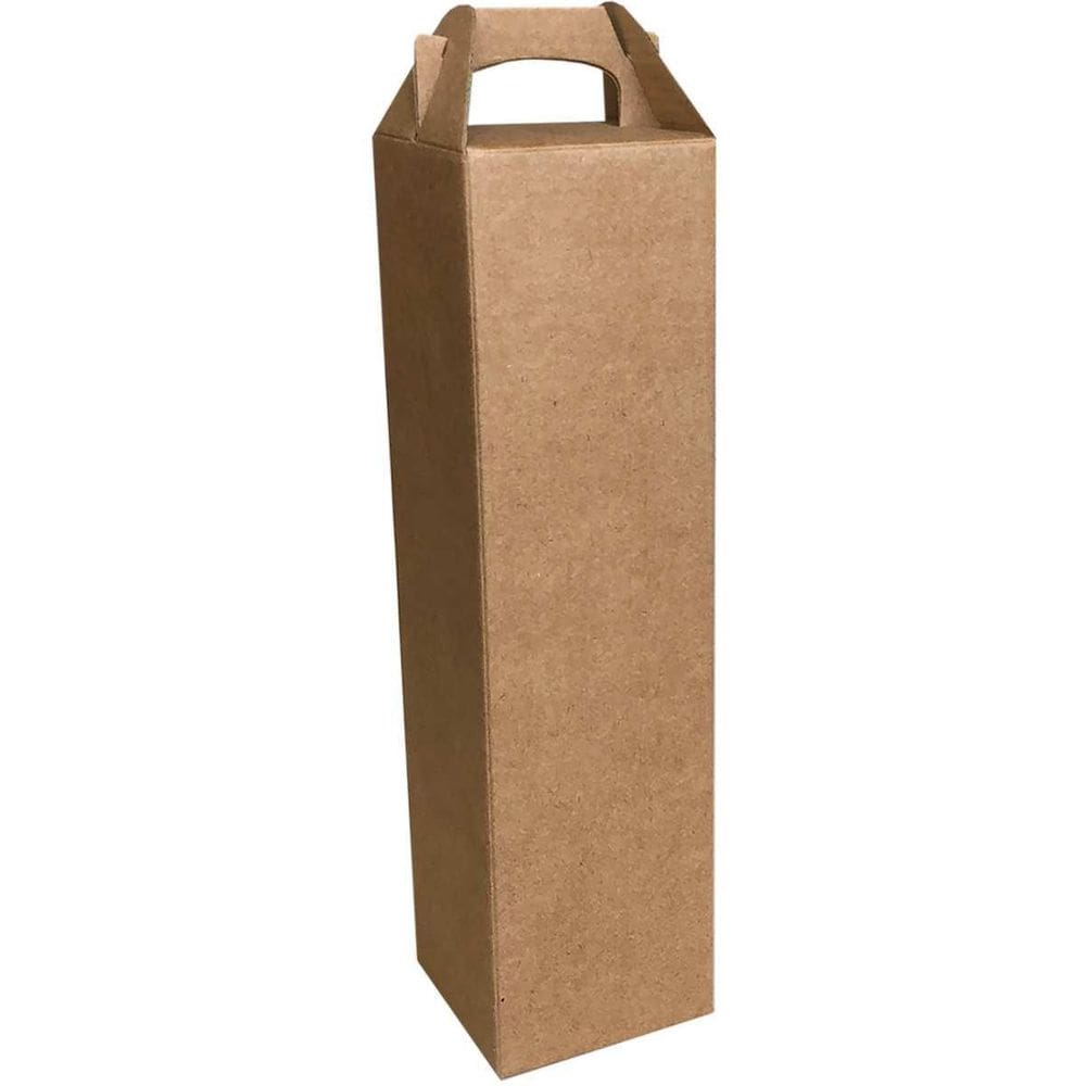 Caixa Para Presente P/Garrafa Kraft Simp. 9X9X37Cm