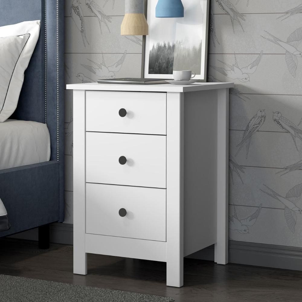 Mesa De Cabeceira Ditália 3 Gavetas -113 Branco