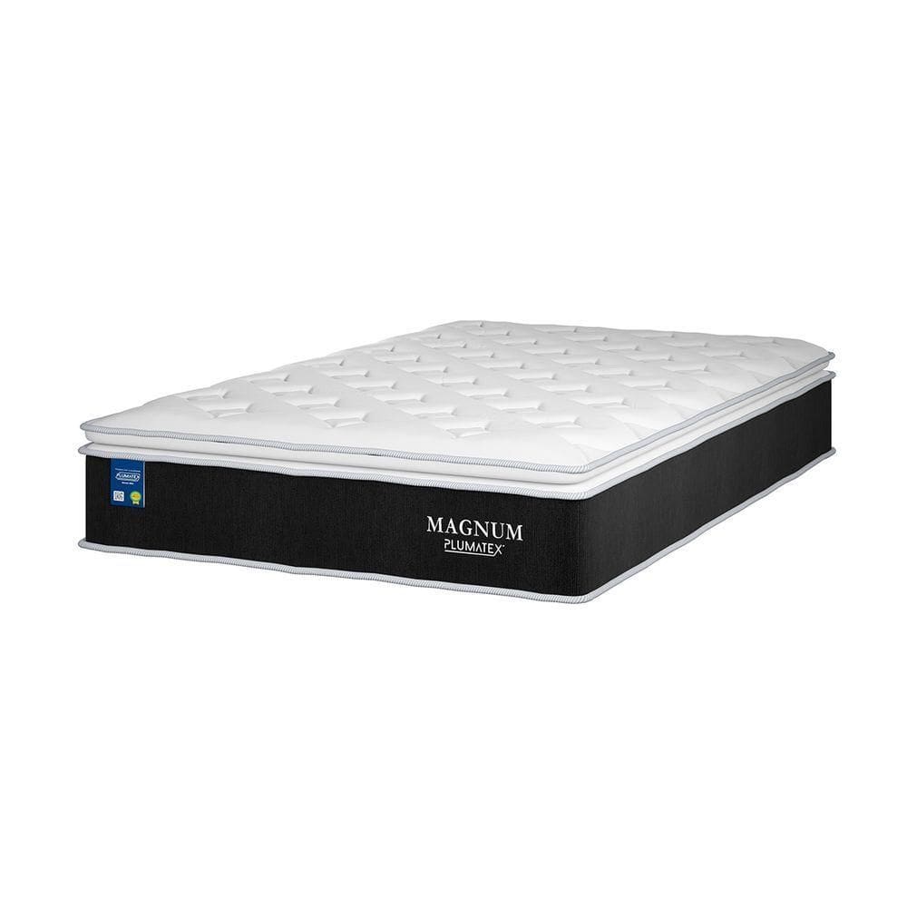 Cama Box Baú Branco E Colchão Magnum Molas Ensacadas Queen Plumatex