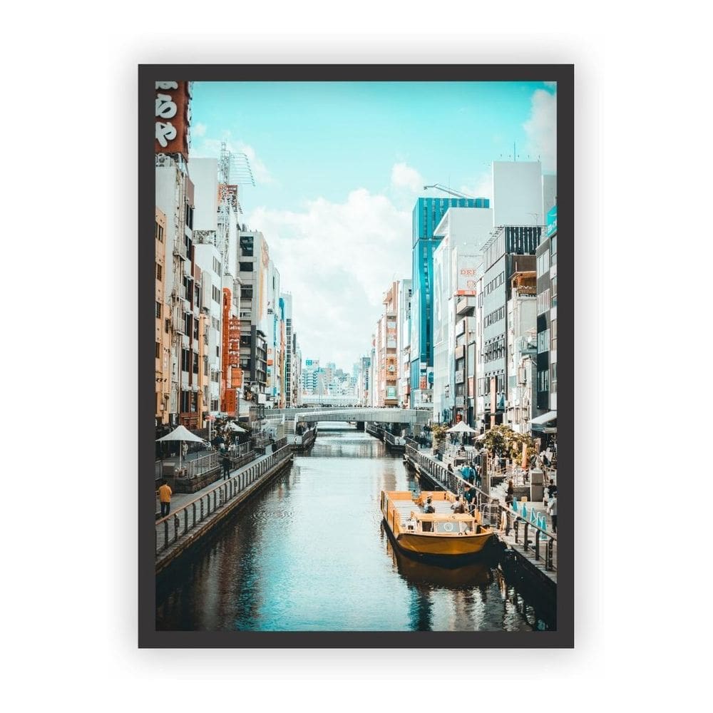 Quadro Decorativo Paisagens Variadas Moldura Preta Mod 10