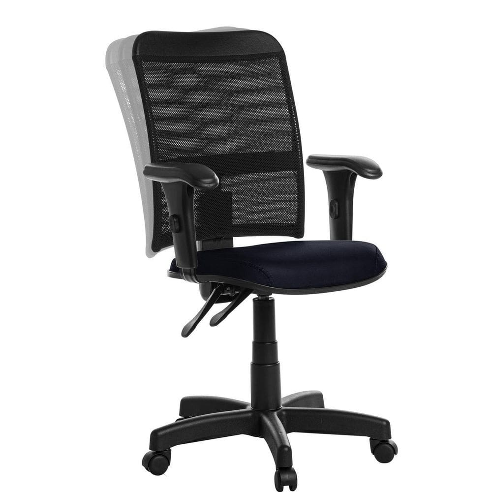 Cadeira De Escritório Ergonômica Tela Com Braço Rce:Azul Escuro