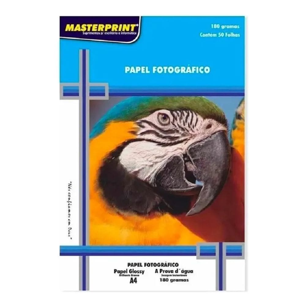 Papel Fotográfico 180g A4 50 Folhas Glossy Brilhante