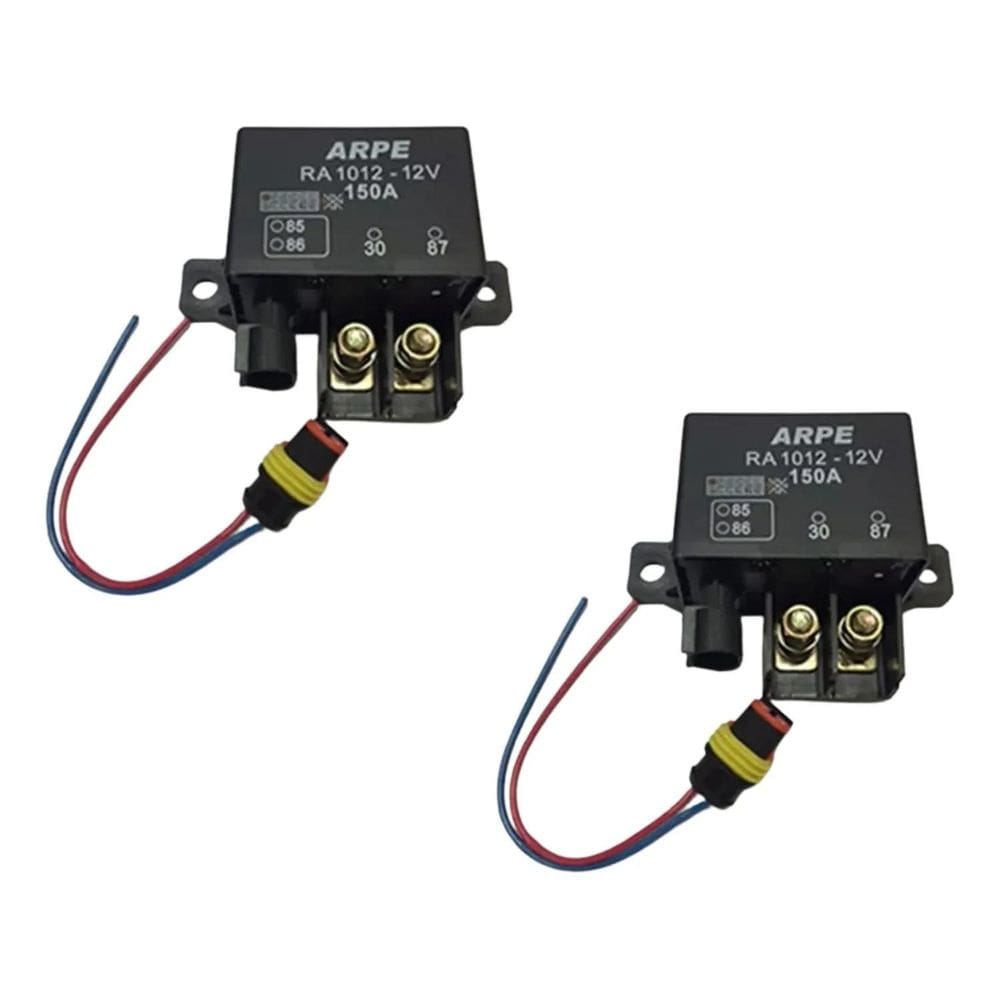 Rele 12V 150A Auxiliar Partida Com Chicote - 2 Peças
