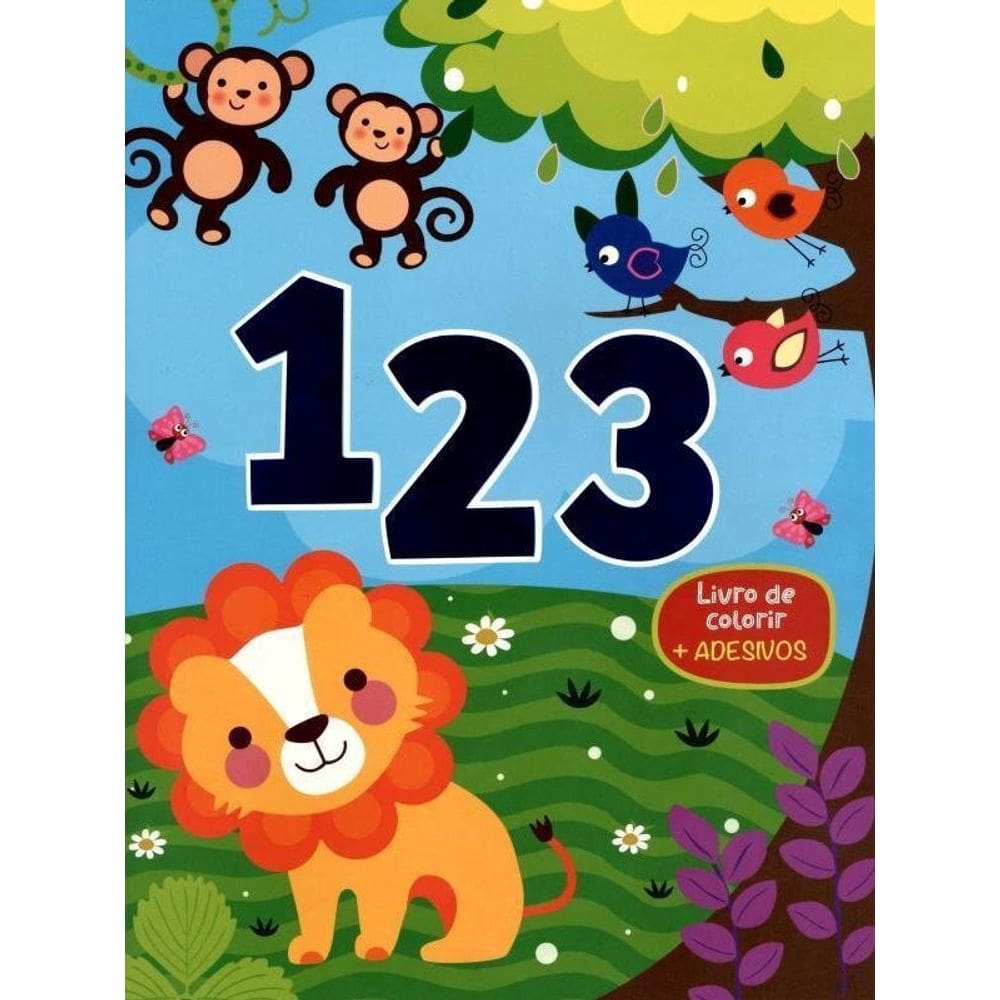 Livros De Colorir Com Adesivos - 123