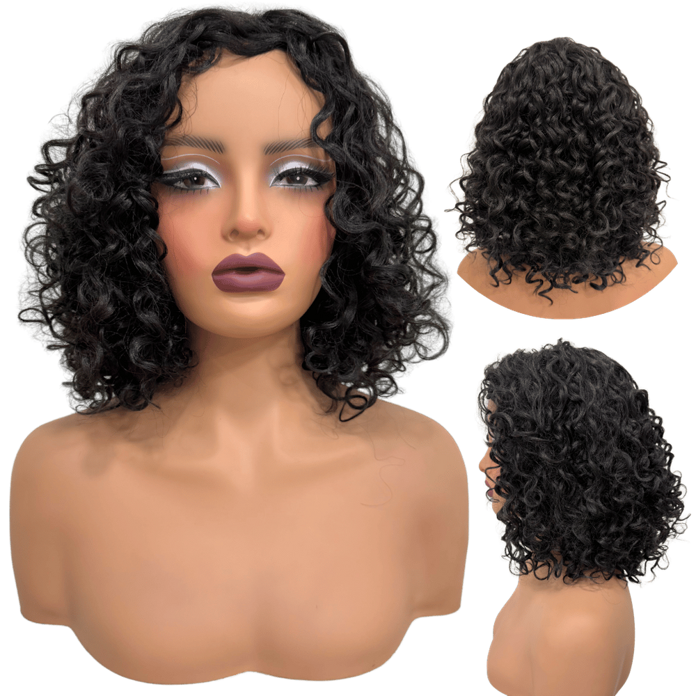 Peruca cacheada curta preto ombre loiro 30cm Cor RT2/8/30