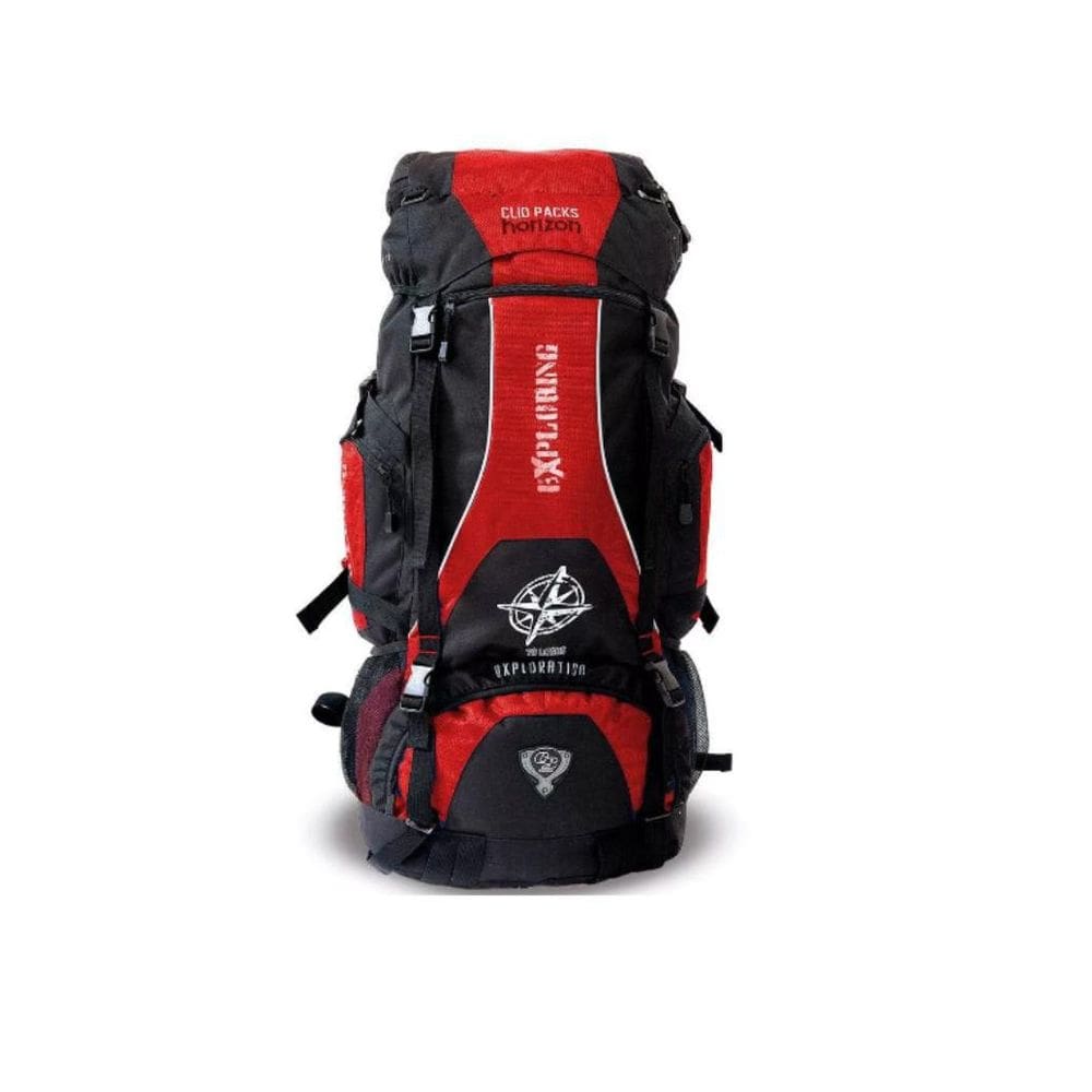 Mochila De Camping Trilha Exploring 70L Impermeável Vermelho