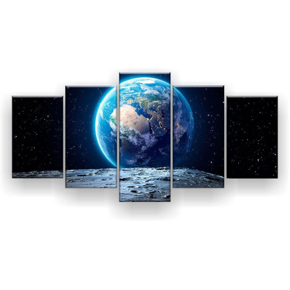 Quadro Decorativo Vista Para A Terra 129x61 Mosaico 5 Peças