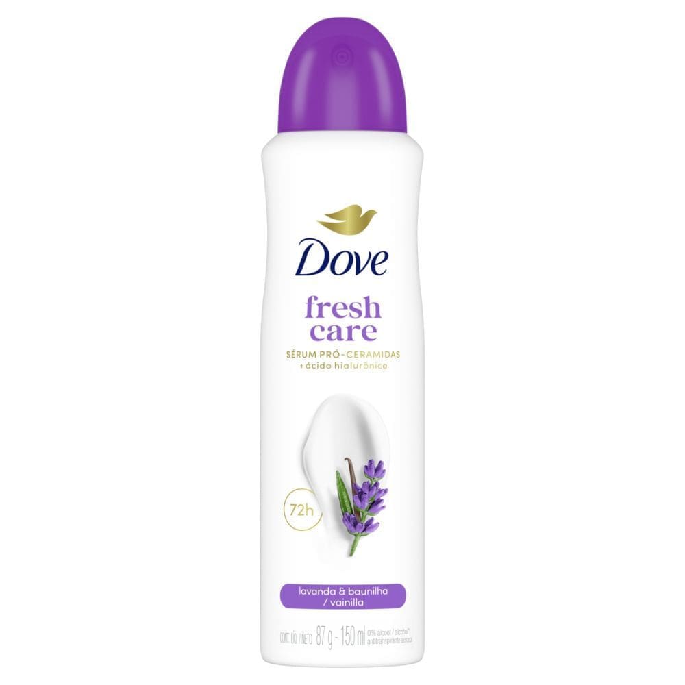 Antitranspirante Aerosol Dove Fresh Care Lavanda e Baunilha 150ml Spray