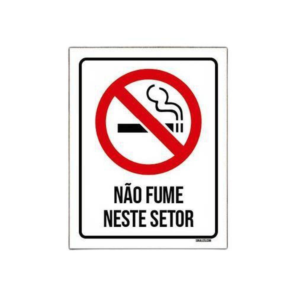 Kit 10 Placas Sinalização Não Fume Neste Setor