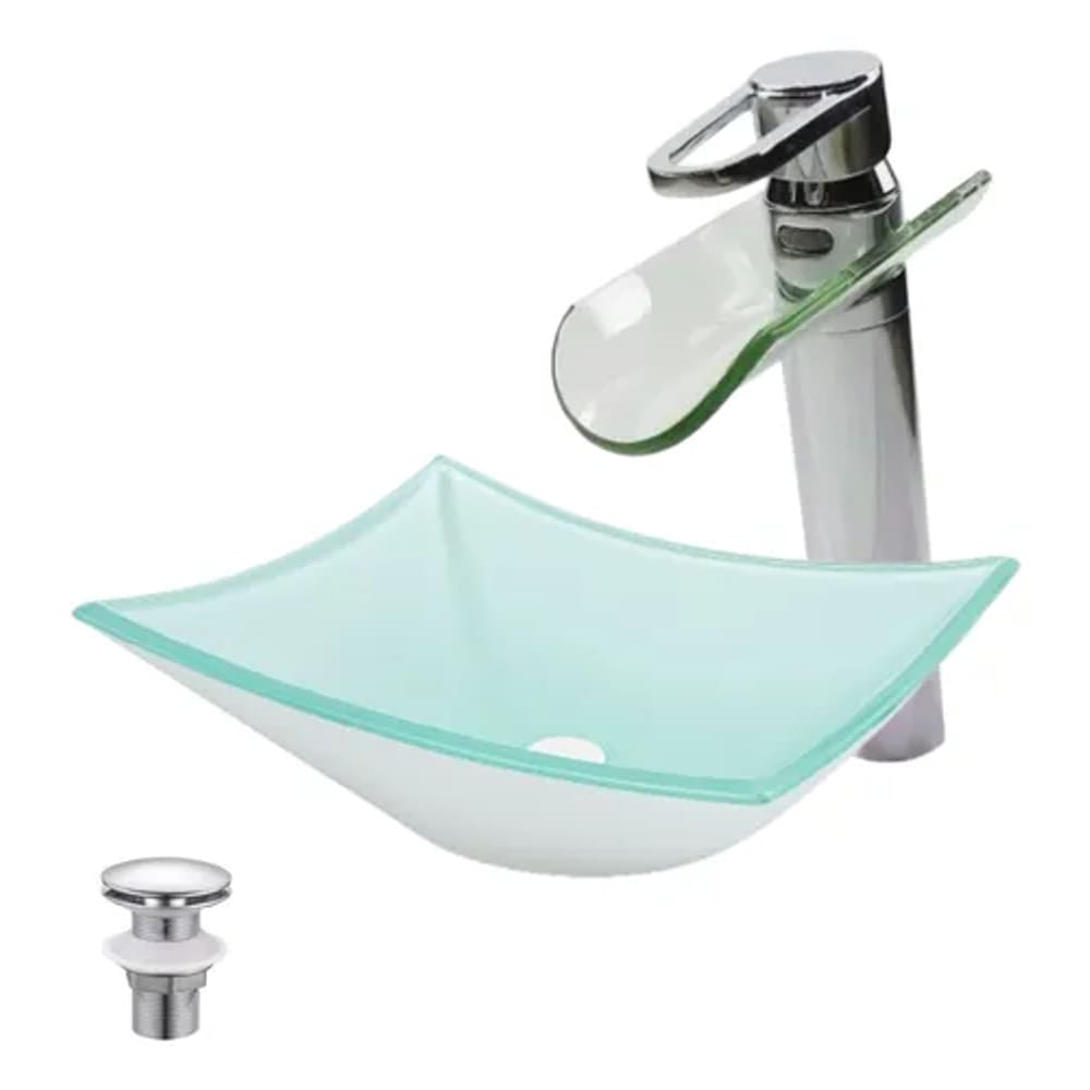 Kit Cuba De Vidro Branca Torneira Monocomando Bali Válvula