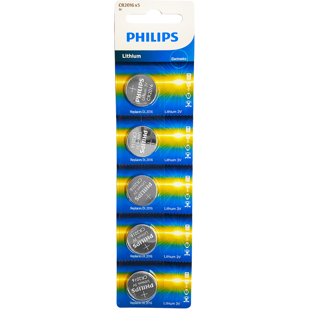 Bateria Cr2016 Philips 3v Cartela com 5 Unidades