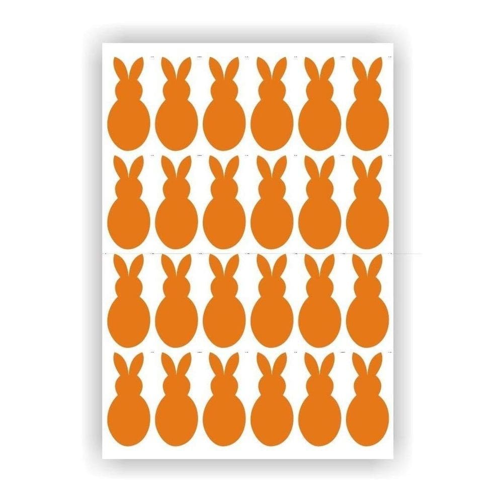 Kit 24 Adesivos Coelho Coelhinhos Pascoa Laranja