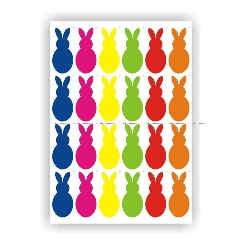 Kit 24 Adesivos Coelho Coelhinhos Pascoa Coloridos