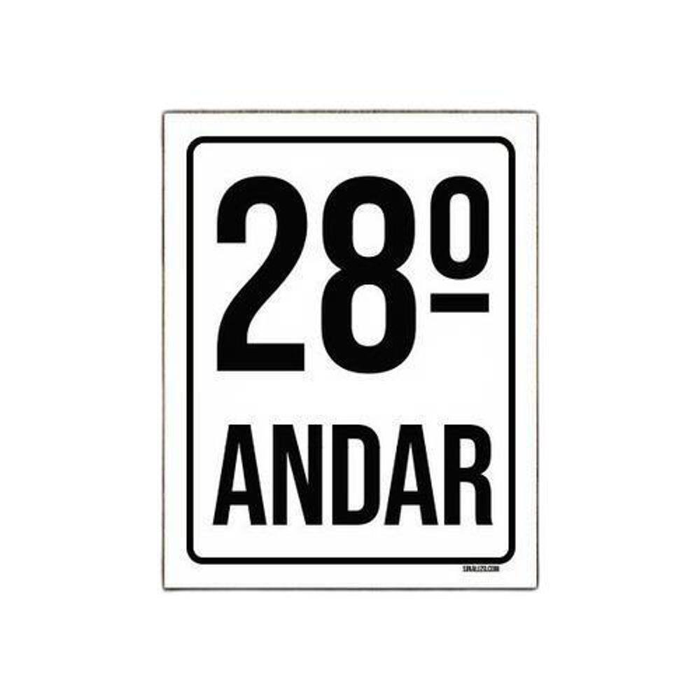 Kit 3 Placas Sinalização Ambiente Identificação 28º Andar
