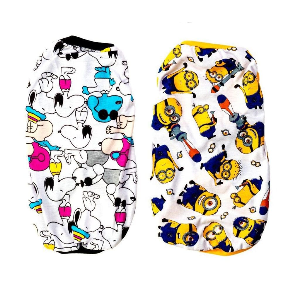 Kit Pijama Para Cachorro Estampa Minions E Snoopy Tam. Eg