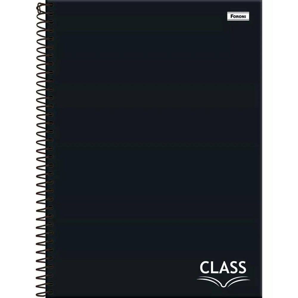 Caderno Universitario 160F Class Preto Foroni 30.6638-9
